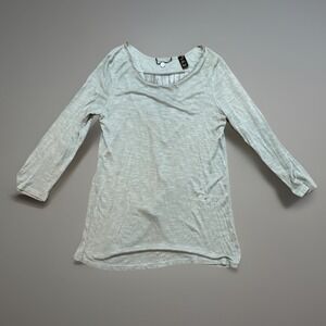 BKE Boutique Embellished Top XS‎ Light Blue Long Sleeve Open Back